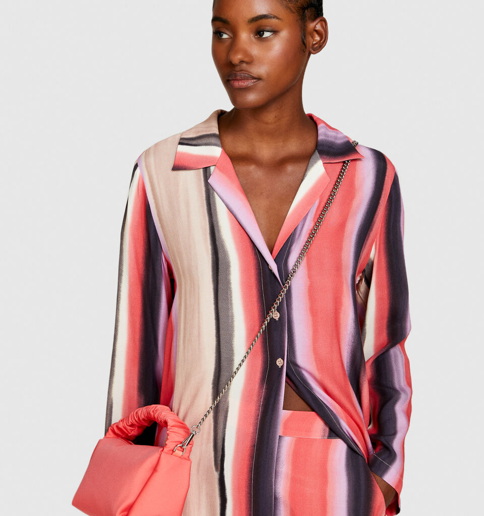 Handbag with rouched handle - null - Coral | Sisley image number 1